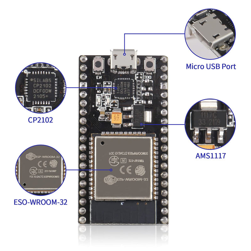 [Australia - AusPower] - AITRIP 3PCS Development Board 2.4 GHz Dual Core WLAN WiFi + Bluetooth 2-in-1 Microcontroller ESP-WROOM-32 Chip CP2102 38 pins for ESP32 for Arduino 