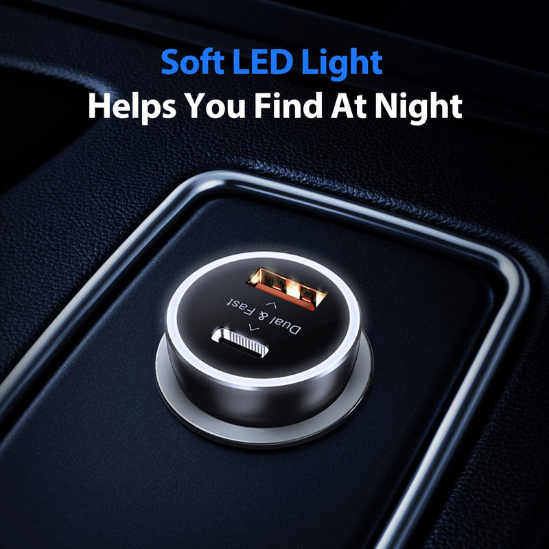 [Australia - AusPower] - PD Fast Charging Car Charger with MFi Certified USB C Lightning Cable Carplay Cord 3.3ft, VOLPORT Auto Quick Adapter 18W Car Charger Power Delivery for iPhone 13/12/11 Pro Max Xs Max XR X 8 Plus iPad Black 