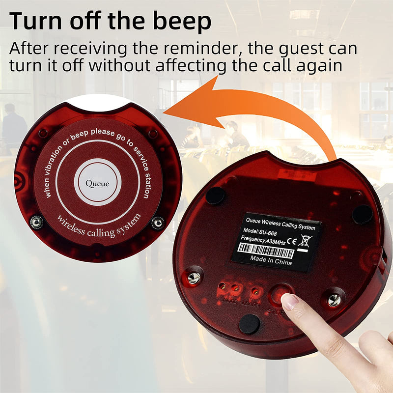 Retekess TD165 Restaurant Pager Replacement,Single Buzzer,Max 999