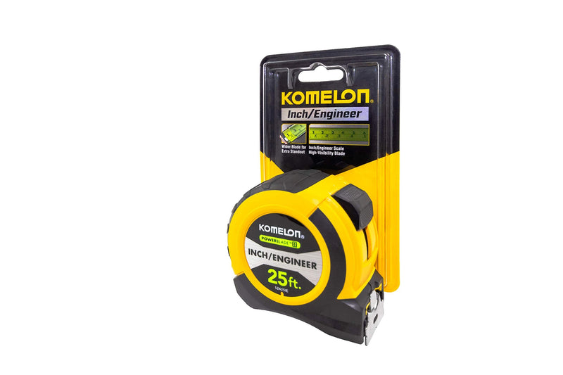 [Australia - AusPower] - Komelon 52425IE; 25' x 1.06" Powerblade II" Engineer Tape Measure; Yellow/Black 