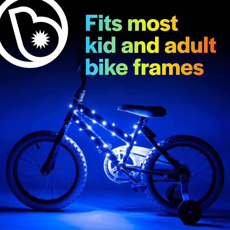 [Australia - AusPower] - Brightz CosmicBrightz LED Bike Frame Rope Light - 6.5-Foot String Rope - Battery-Powered with On/Off Switch - Ultra Bright Color Keeps Your Ride Fun and Safe for Kids, Teens, & Adults Blue 