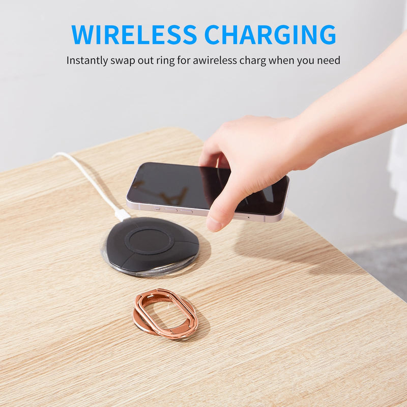 [Australia - AusPower] - Rimyam Magnetic Phone Ring Holder Stand with MagSafe Phone Grip Adjustable Phone Ring Kickstand Mag Safe Accessories for iPhone 14/13/12 Removable for Wireless Charging Rose Gold MAG Rose Gold 