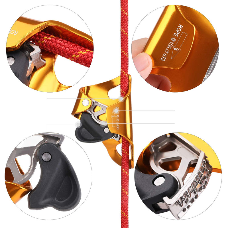 [Australia - AusPower] - Wildken Rock Climbing Chest Ascender Climbing Mountaineering Tree Arborist Climbing Rappelling Equip for 10-13mm Rope 
