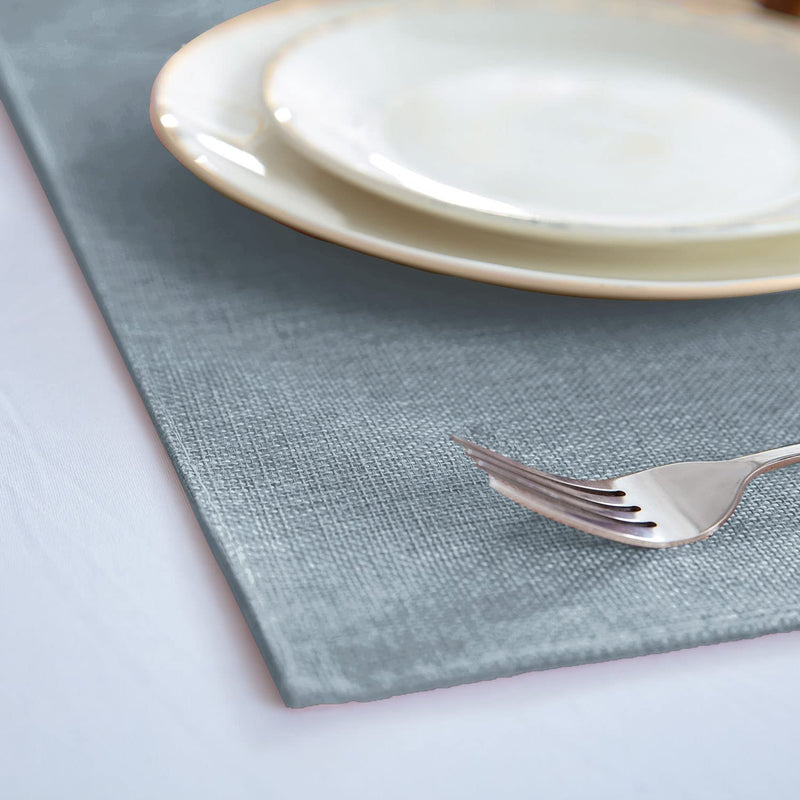 [Australia - AusPower] - Rinpon Cloth Placemats Set of 8, Linen Type Fabric Placemats Machine Washable Placemats Heat Resistant Placemats Wrinkle Free Thick Polyester Kitchen Place Mats for Dining Table (Light Gray) Light Gray 