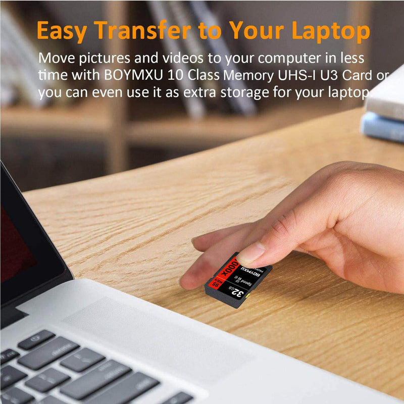 [Australia - AusPower] - 32GB Memory Card, BOYMXU Professional 1000 x Class 10 Card U3 Memory Card Compatible Computer Cameras and Camcorders, Camera Memory Card Up to 95MB/s, Red/Black 32GB RED 
