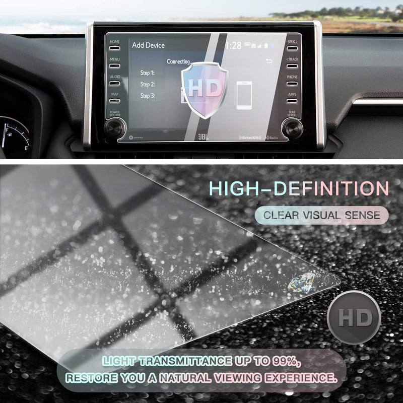 [Australia - AusPower] - CDEFG Car Screen Protector Center Control Navigation Touchscreen Protector for RAV4 2021 2020 2019, Tempered Glass HD Scratch Resistance (Clear 8IN) Clear 8IN 