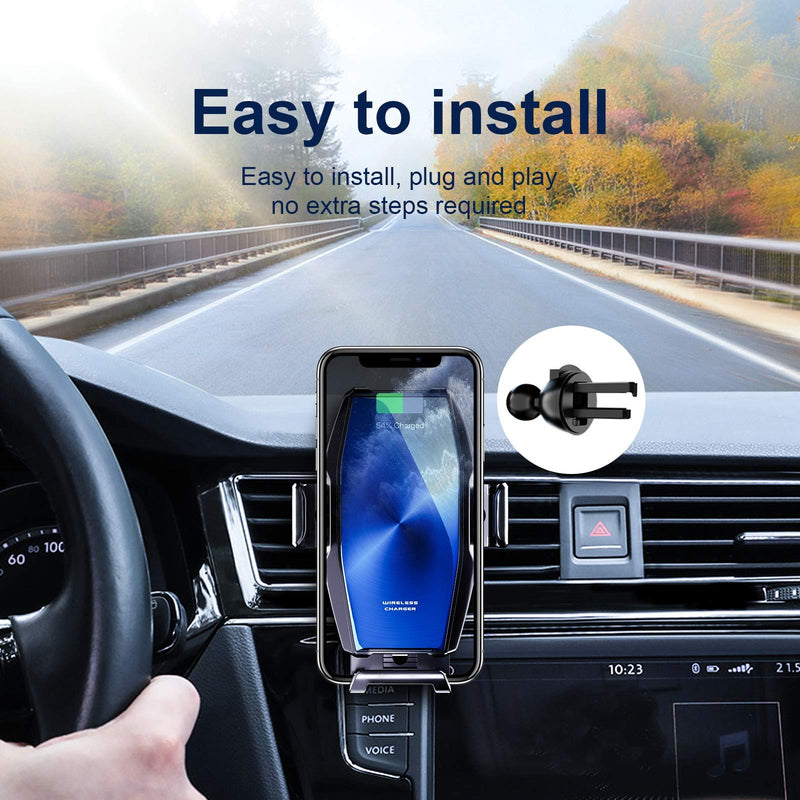 [Australia - AusPower] - Wireless Car Charger,Jellico 15W Fast Charging Auto-Clamping Smart Sensing Air Vent Phone Holder, Compatible with iPhone11/11Pro/11ProMax/XSMax/XS/X, Samsung S10/S10+ and More(S9) 