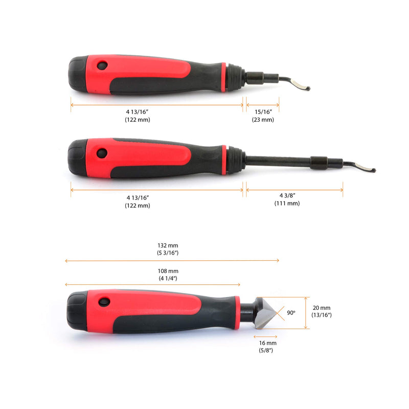 [Australia - AusPower] - AFA Tooling Long Reach Deburring Tool with 15 High-Speed Steel Rotary Burr Removal Blades and Countersink Hand Reamer 