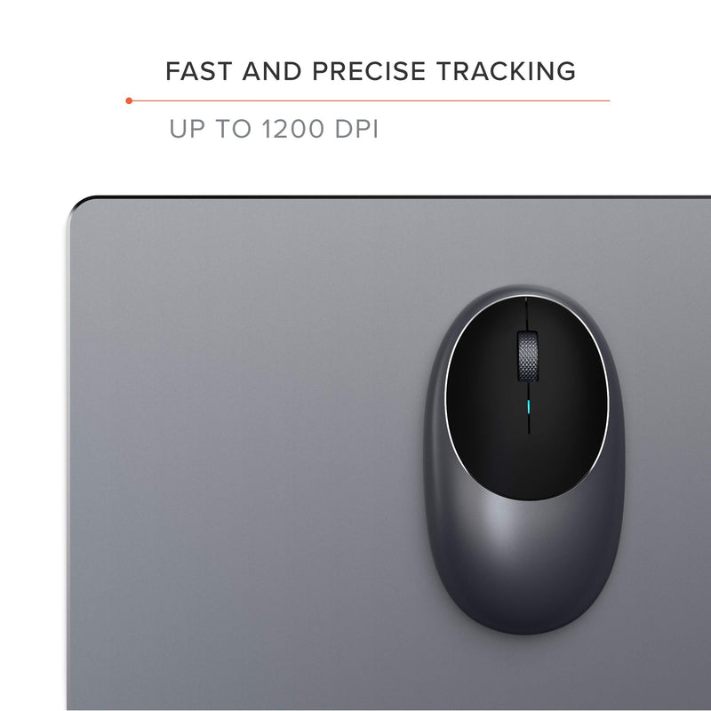 [Australia - AusPower] - Satechi Aluminum M1 Bluetooth Wireless Mouse with Rechargeable Type-C Port - Compatible with 2022 MacBook Pro/Air M2, Mac Mini, iMac Pro/iMac, 2021 iPad Pro, 2012 & Newer Mac Devices (Space Gray) Space Gray 