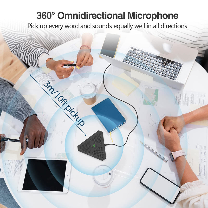[Australia - AusPower] - USB Conference Microphone, CM001 Desktop Computer Mic, Mute Button with LED Indicator, Omnidirectional Condenser Boundary Mic for Recording, Streaming, Gaming, Skype (Windows/macOS)-Without Speaker CM-001 