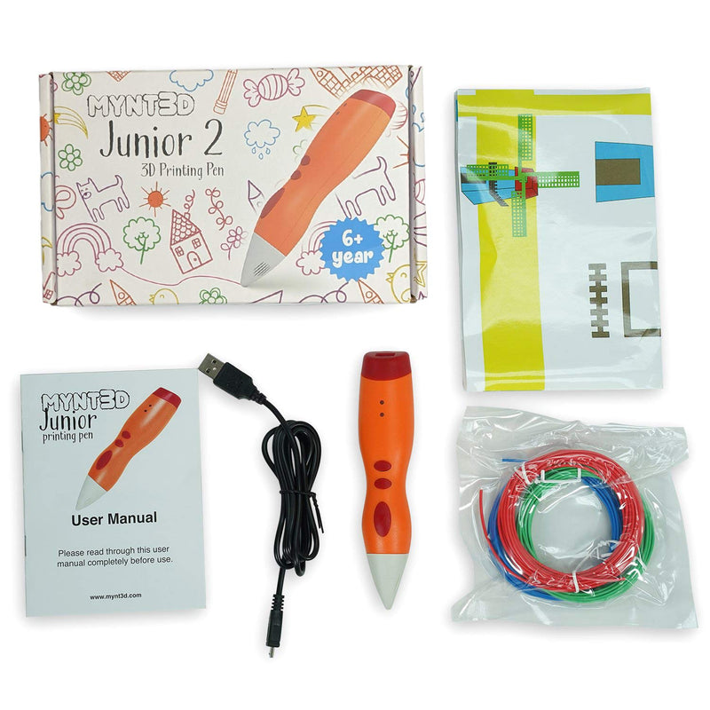 [Australia - AusPower] - MYNT3D Junior2 3D Pen for Kids [2020 Model] Child Safe Low Temperature Printing Pen (NOT Compatible with ABS/PLA) 