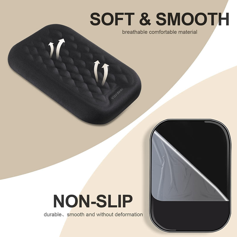 [Australia - AusPower] - VAYDEER Ergonomic Wrist Rest Pad Armrest Pad Elbow Rest Pad, Prevent Hands Becoming 'Mouse Hand' Relieve Elbow Pain Computer Armrest Arm Wrist Rest Support Mouse Pad for Desk(6.3X4.3X0.76inches Black) Medium arm rest x 1pc 