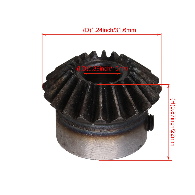 [Australia - AusPower] - CNBTR 45 Steel 1.5 Modulus Silver 10mm Hole Diameter Tapered Bevel Gear Wheel 20 Teeth Pack of 2 