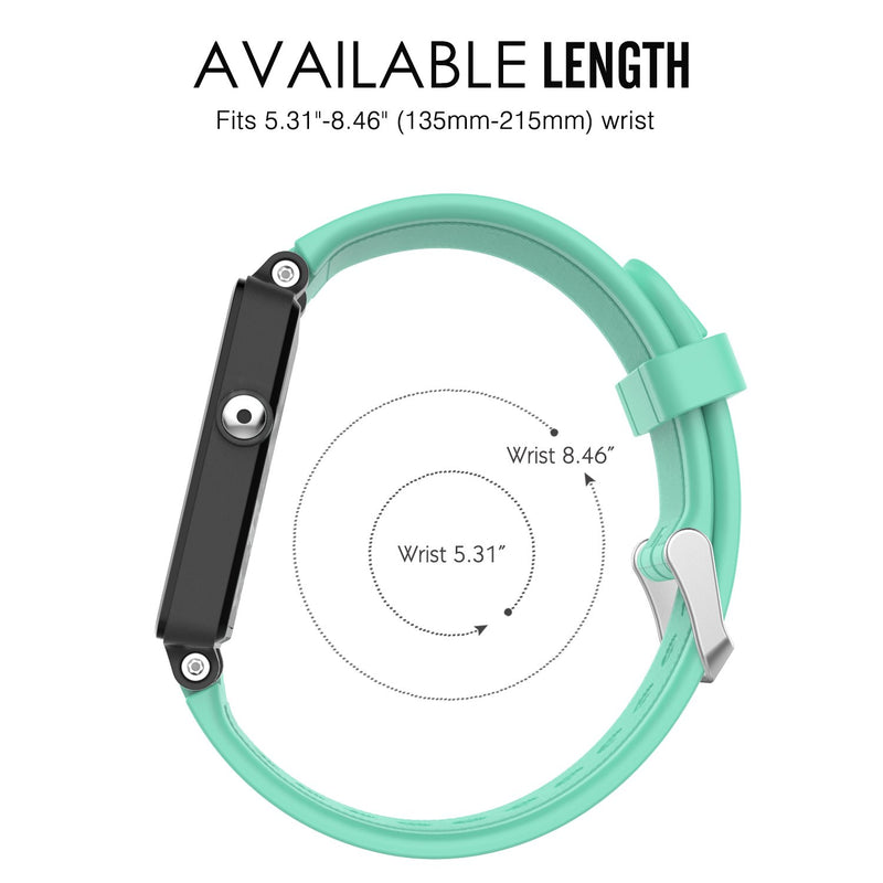 [Australia - AusPower] - MoKo Watch Band Compatible with Garmin Vivoactive, Soft Silicone Replacement Fitness Bands Wristbands with Metal Clasps for Garmin Vivoactive/Vivoactive Acetate Sports GPS Smart Watch - Mint Green 
