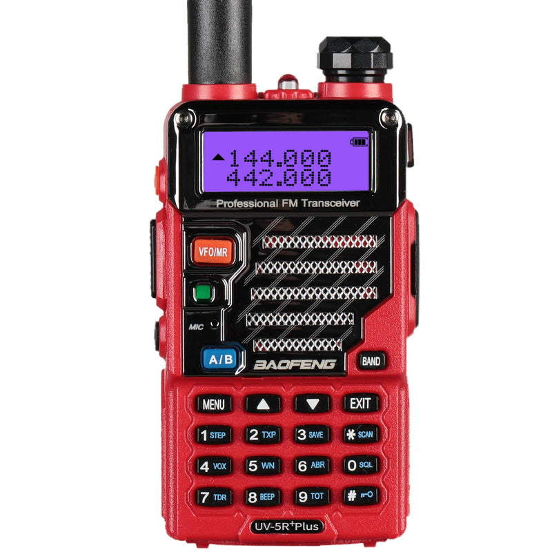[Australia - AusPower] - BAOFENG UV-5R+ Plus Two Way Radio, Long Range for Adults Rechargeable with Earpiece, Walkie Talkie for Outdoors, 144-148 420-450MHz, Qualette Series, Flame Red 