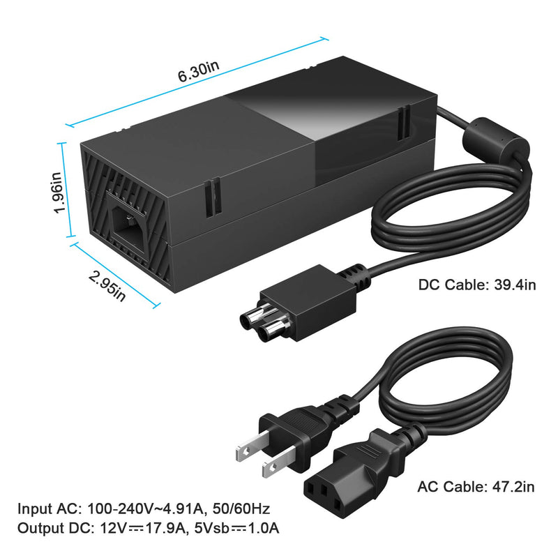 [Australia - AusPower] - Power Supply Brick Power Adapter for Xbox One, [Upgraded Version] UKor Xbox AC Adapter Replacement Charger Power Cord Cable for Microsoft Xbox One,100-240V Voltage 