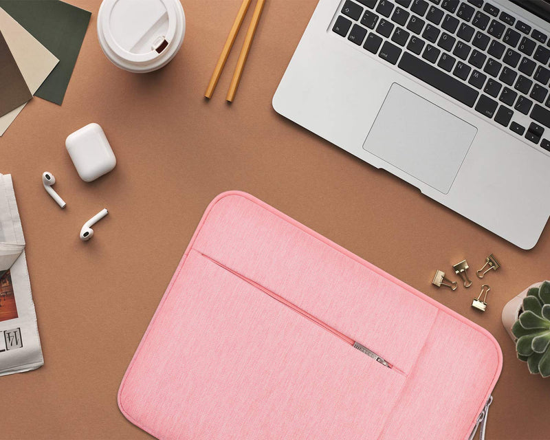 [Australia - AusPower] - Lacdo Laptop Sleeve Case for 15 inch New MacBook Air M2 2023 A2941, 15 inch MacBook Pro A1990 A1707, Dell XPS 15 Plus 2022-2020 Computer Bag with Accessory Pocket, Shockproof, Water-Resistant, Peach New MacBook Air 15 Inch 