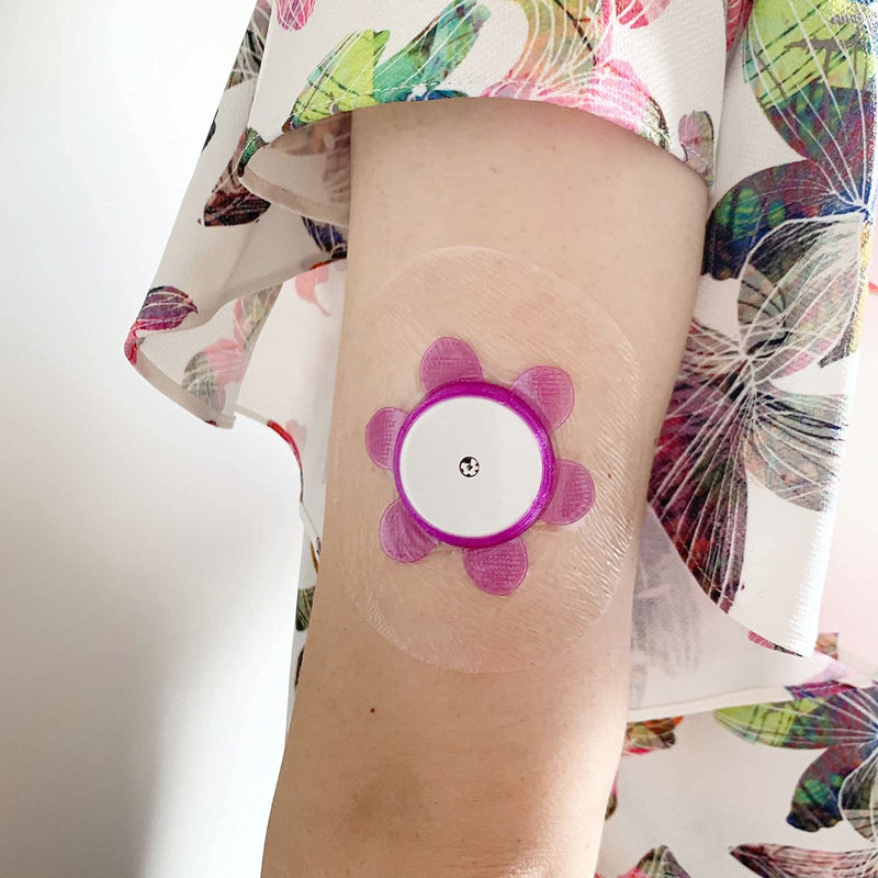 [Australia - AusPower] - for Freestyle Libre Patches Waterproof,40+1 Pack Libre Covers,One Plastic Libre Sensor Cover and 40pcs Clear CGM Adhesive Patches with Hole (Purple Cover+Clear Patches) Purple Cover+clear Patches 