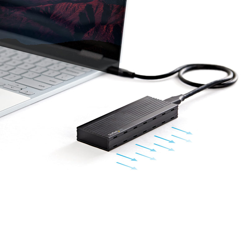 [Australia - AusPower] - StarTech.com USB-C 10Gbps to M.2 NVMe SSD Enclosure - Portable External M.2 NGFF PCIe Aluminum Case - 1GB/s Read/Write - Supports 2230, 2242, 2260, 2280 - TB3 Compatible - Mac & PC (M2E1BMU31C) Basic 