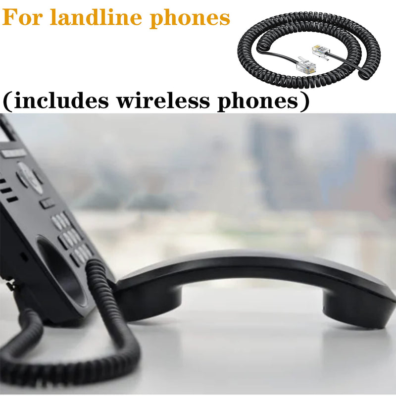[Australia - AusPower] - Ubramac Telephone Handset Cord,Coiled Wire 5 Pack 8Ft Uncoiled / 1.4Ft Coiled Landline Phone Handset Cable RJ9 4P4C Telephone Accessory -5 Pack 