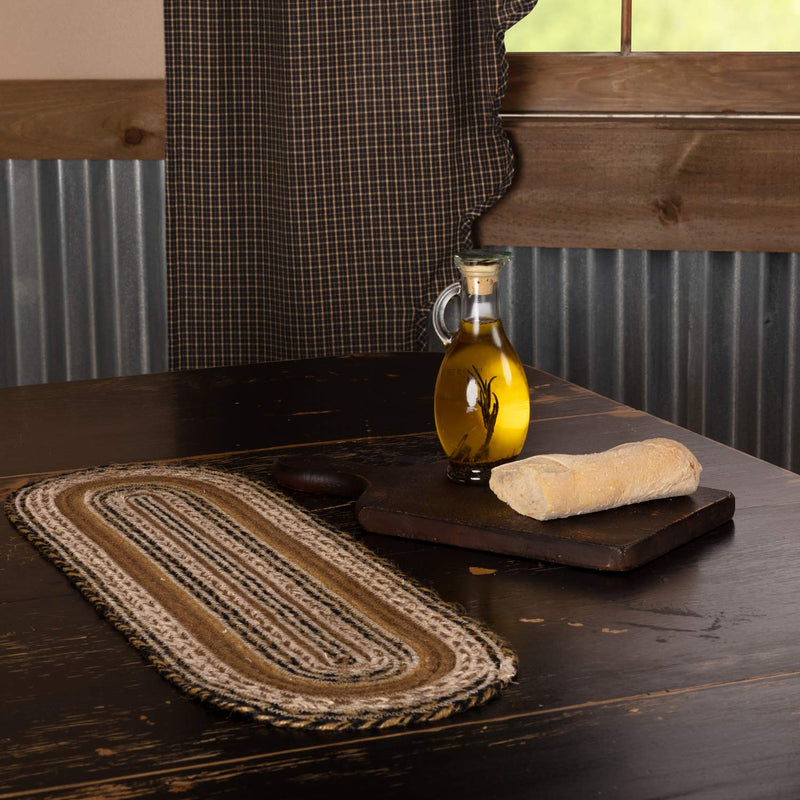 [Australia - AusPower] - VHC Brands Kettle Grove Jute Runner 8x24 Primitive Country Braided Kitchen Tabletop Design, Caramel Brown 