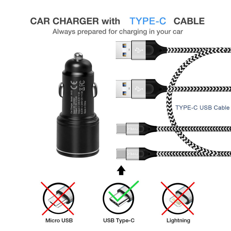[Australia - AusPower] - Fast Car Charger Adapter and Cable for Samsung Galaxy A32 A42 5G A02S,Moto Motorola G Stylus/G Power 2021 202,Edge,One 5G Ace/Z4 Z3 Play,LG V60 Thinq K51 Q70 G8 G7 V50 Velvet Wing 5G,Quick Charge 3.0 
