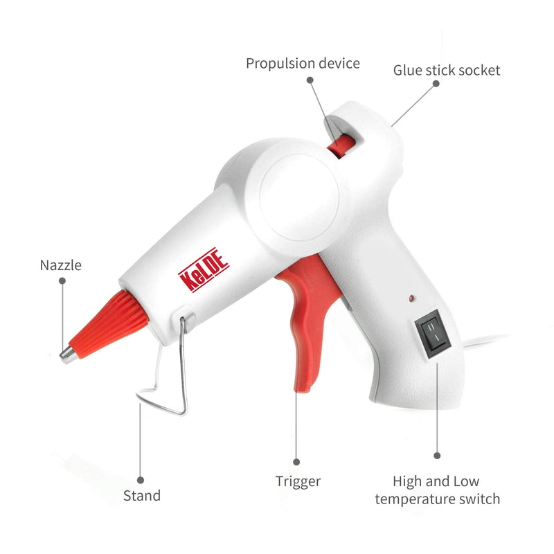[Australia - AusPower] - KeLDE Dual Temperature Hot Glue Gun - Mini Size Glue Gun with 25PCS Hot Glue Sticks and Rubber Pad for DIY, Carft Projects and Home Repair, 20Watts 