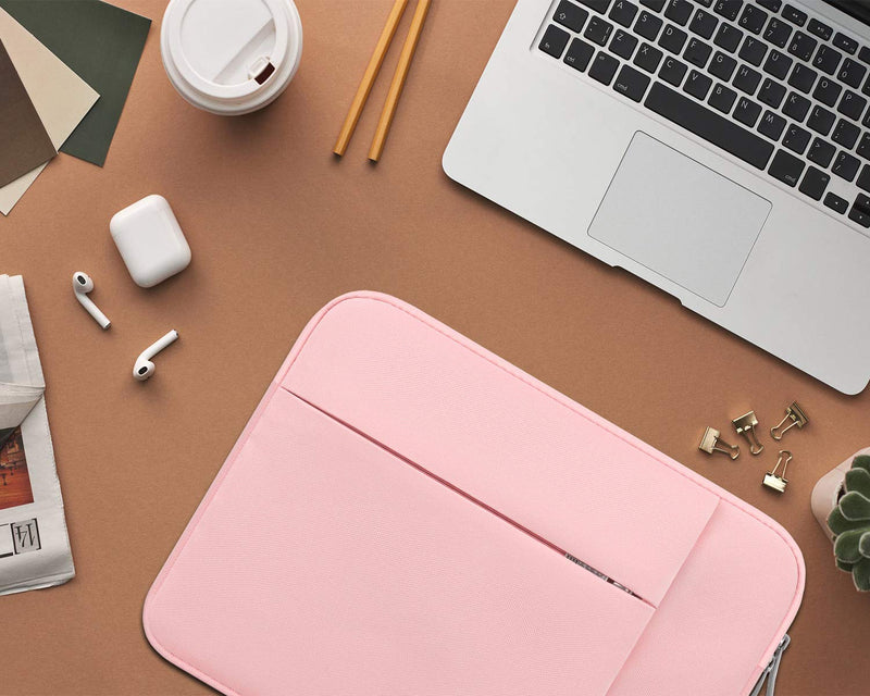 [Australia - AusPower] - Lacdo Laptop Sleeve Case for 15 inch New MacBook Air M2 2023 A2941, 15 inch MacBook Pro A1990 A1707, Dell XPS 15 Plus 2022-2020 Computer Bag with Accessory Pocket, Shockproof, Water-Resistant, Pink New MacBook Air 15 Inch 