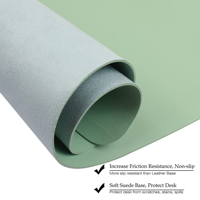 [Australia - AusPower] - Leather Desk Mat,Desk Pad,Desktop mat,Waterproof Desk Mat for Desktop, Desk Mat for Keyboard and Mouse,Leather Mouse Pad Protector for Office and Home,30"x 14" Leather-green 