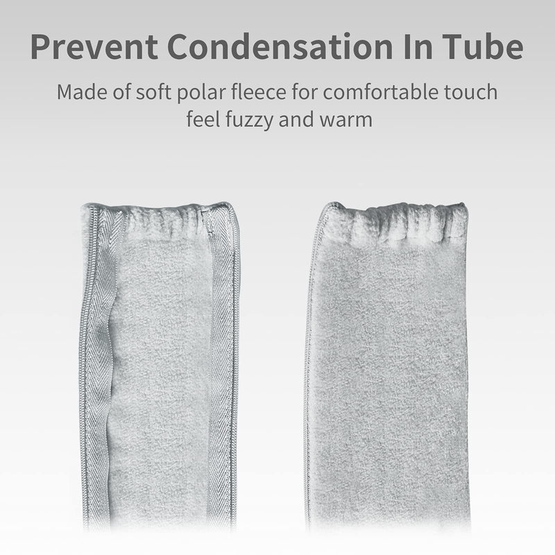[Australia - AusPower] - CPAP Hose Cover with Zipper for Standard 6 Foot CPAP Tubing Reusable Comfort Fleece Tube Insulator Super Soft Washable Breathable Cover Gray 6 Feet 