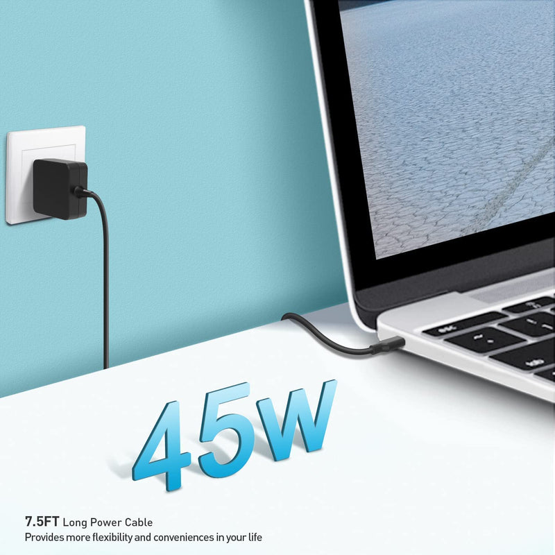 [Australia - AusPower] - 45W USB Type C Charger Fit for Samsung Galaxy Book S, Galaxy Book 2 10.6 12 inch 2-in-1,SM-W720 SM-W727 SM-W737 SM-W767 NP767XCM K01US K02US Verizon Sprint Laptop Adapter Power Supply Cord 