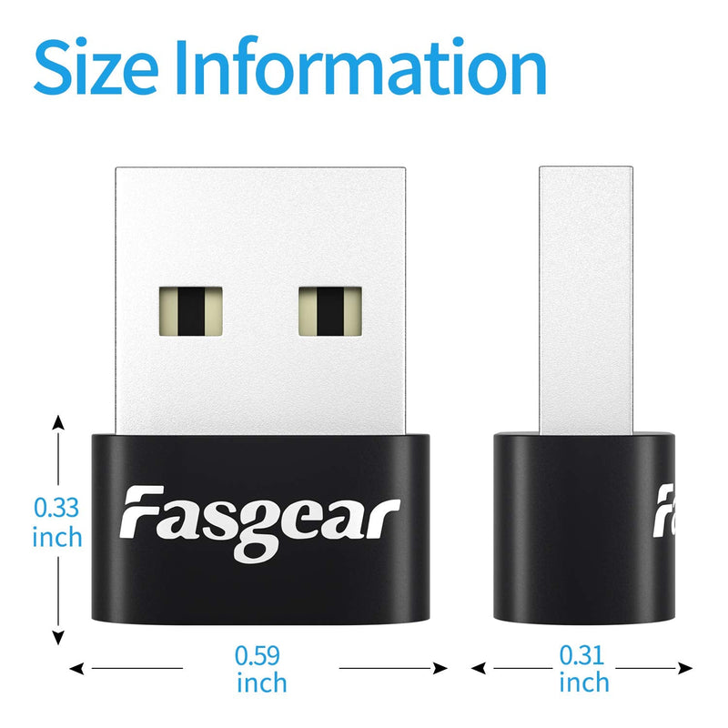 [Australia - AusPower] - USB C Female to USB Male Adapter, 2-Pack Fasgear Type C to USB A Converter Compatible with iPhone 11 Pro Max,Airpods iPad 2018,Galaxy S20 Plus 20 S20+ 20+ Ultra Note 10 S9,Google Pixel 4 4a 3 3A 2 XL 