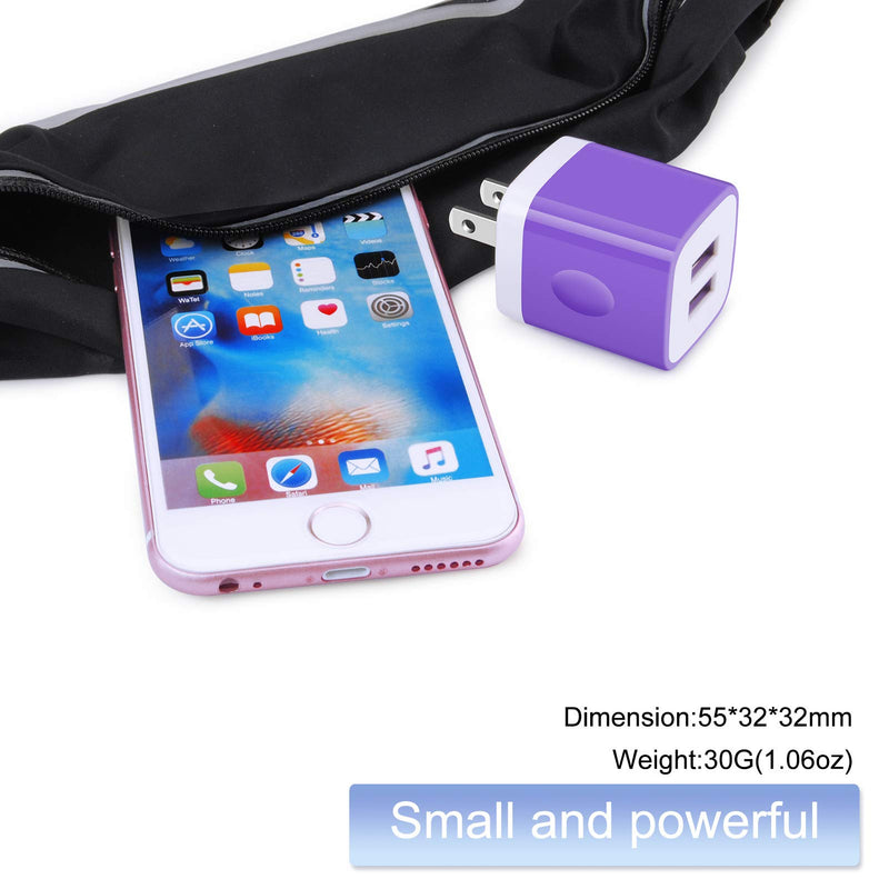 [Australia - AusPower] - USB C Wall Charger Fast for Samsung Galaxy S22 S21+ S21 FE/Plus/Ultra S20 FE/Ultra 5G S20+ Note 22/21/20 Ultra/20/10 S10e A52 A72 A51 A71 A11 A01 A20,2.1A Dual Charging Block Cube 6ft USB Type C Cable EB O(purple2) 