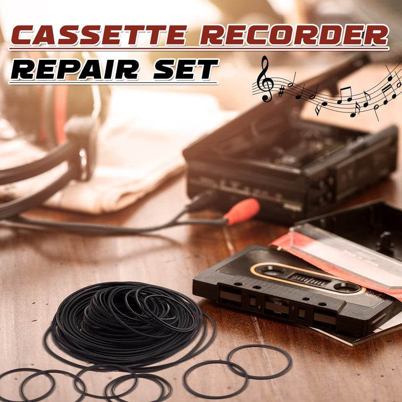[Australia - AusPower] - Kanayu 100 Pcs Recorder Rubber Belts 40-135 mm Square Belt Cassette Tape Machine Repair Maintenance Mix Cassette Recorder Belts for DVD CD LD VCR Repeater Drives (1mm Width) 1mm Width 