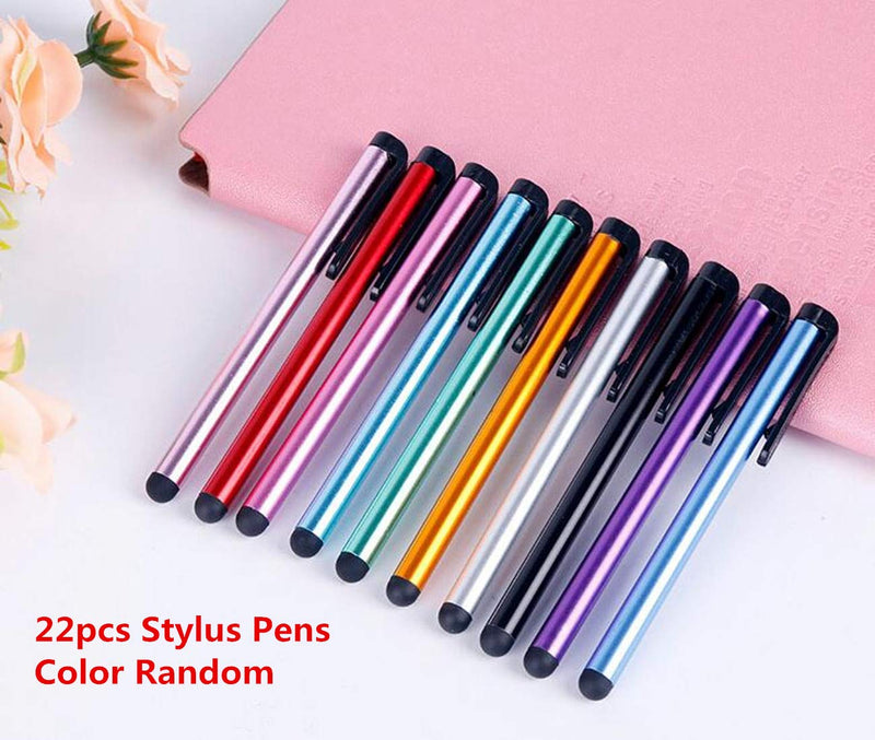 [Australia - AusPower] - Formvan Stylus Pen Set of 22 Pack for Universal Touch Screens Devices, Multicolors Capacitive Stylus for iPad, iPhone, Samsung, Kindle, Tablet 