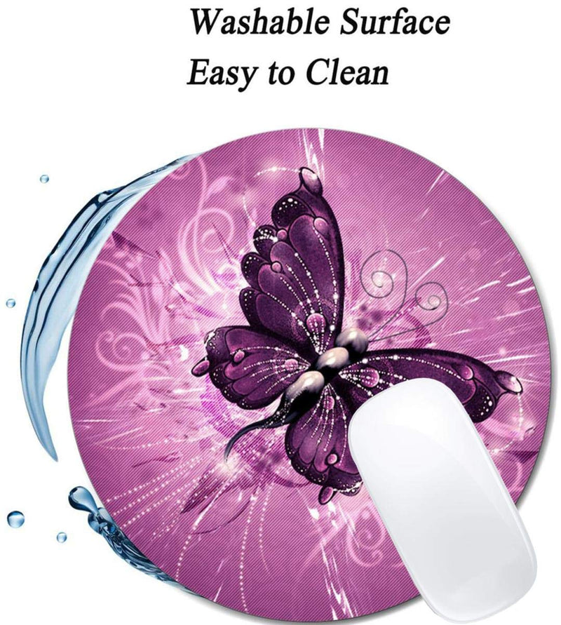 [Australia - AusPower] - Butterfly Mouse Pad Round Non-Slip Rubber Mousepad Laptop Office Computer Decor Cute Desk Accessories Customized Design Mouse Pad Butterfly 