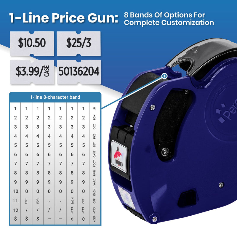 [Australia - AusPower] - Perco Lite 1 Line Price Gun with Labels Kit - Includes 5,000 Blank White Labels, 2 Ink Rollers, 1 Ink roll and Labels Pre-Loaded Perco Lite Price 