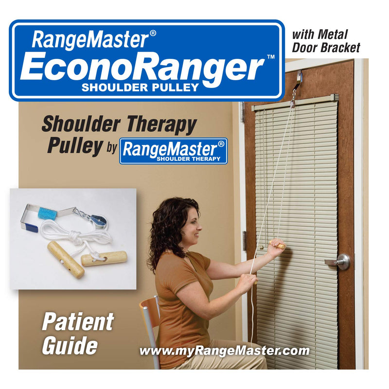 [Australia - AusPower] - RangeMaster Econo Ranger Shoulder Pulley │ Physical Therapy Exercises │ Aids in Recovery and Rehabilitation │ Increases Mobility │ Wooden Handles for Comfort │ Metal Bracket Door Attachment 