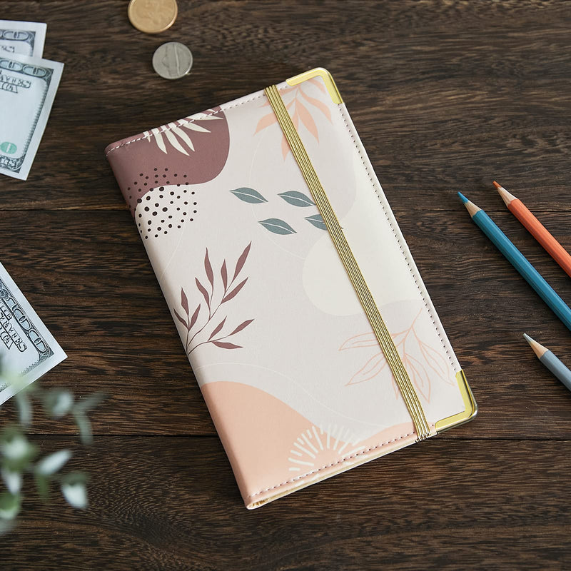 [Australia - AusPower] - Server Book, Bienbee Waitress Book Server Books for Waitress Waiter with Money Zipper Pocket Serving Book Server Notepad Waitress Accessories B-Apricot leaves 