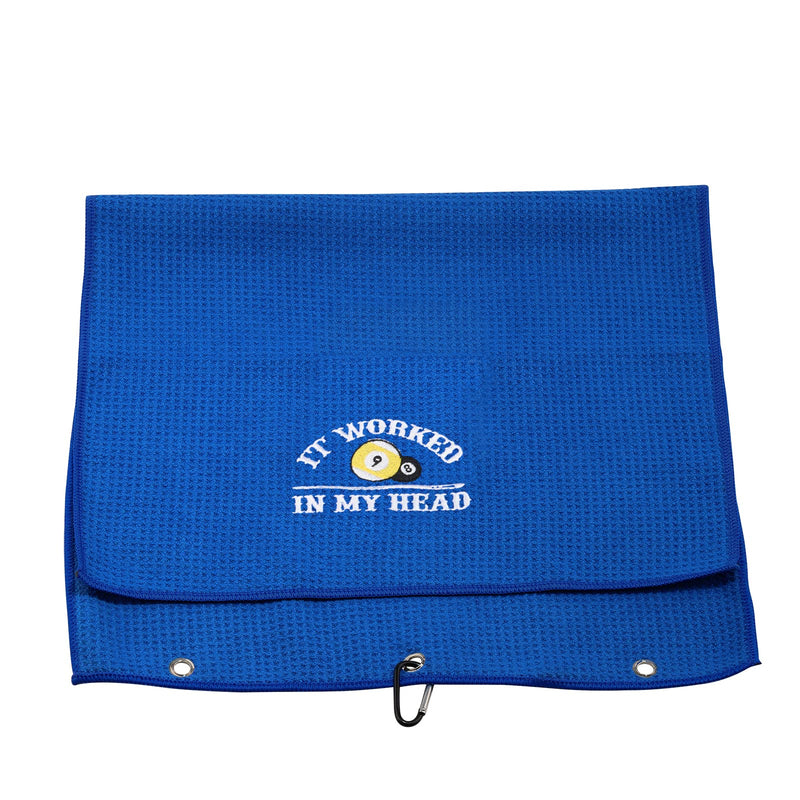 [Australia - AusPower] - MEIKIUP Billiards Billiard Cue Towel 8-Ball Pool Cue Clean Towel Billiard Pool Player Gift Embroidered Billiards Towel It Worked in My Head (Worked in My Head) 