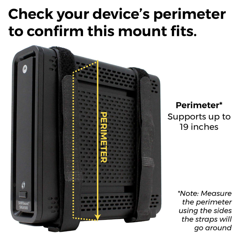 [Australia - AusPower] - HumanCentric Universal Wall and VESA Mount | Adjustable Strap Mount for Computers, UPS Units, Cable Boxes, Modems, and Other Electronic Devices | Mounts on The Wall or Back of a Computer Monitor 