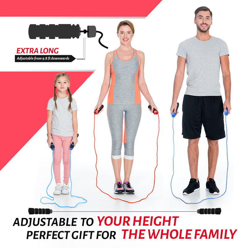 [Australia - AusPower] - Limm Adjustable Jump Rope for Workout - All-Purpose Exercise Jump Rope Kids & Adults Love with Tangle-Free, Comfortable Foam Handles - Best Slimming, Cardio & Endurance Training Black 