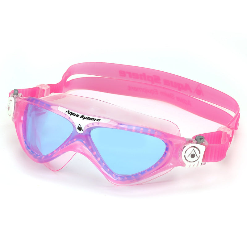 [Australia - AusPower] - Aqua Sphere Vista Junior Swim Goggle, Made In Italy Blue Lens / Pink 