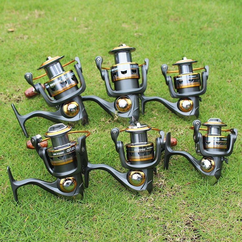 [Australia - AusPower] - Sougayilang Spinning Fishing Reels with Left/Right Interchangeable Collapsible Wood Handle Powerful Metal Body 5.2:1/5.1:1 Gear Ratio Smooth 11BB for Inshore Boat Rock Freshwater Saltwater Fishing DK1000 