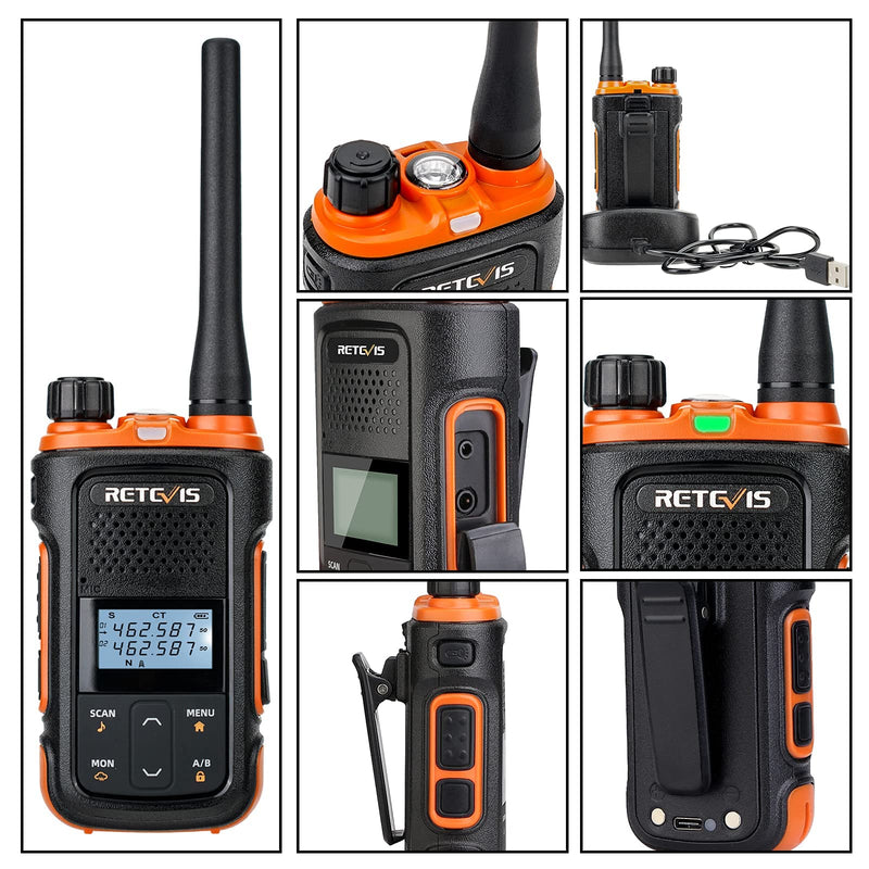 [Australia - AusPower] - Retevis RB27B Walkie Talkies for Adults Rechargeable,Mini Two Way Radio with USB Charging,NOAA Flashlight Dual Watch Emergency Alert,Handheld 2 Way Radios for Camping Travelling Riding(1 Pack) 