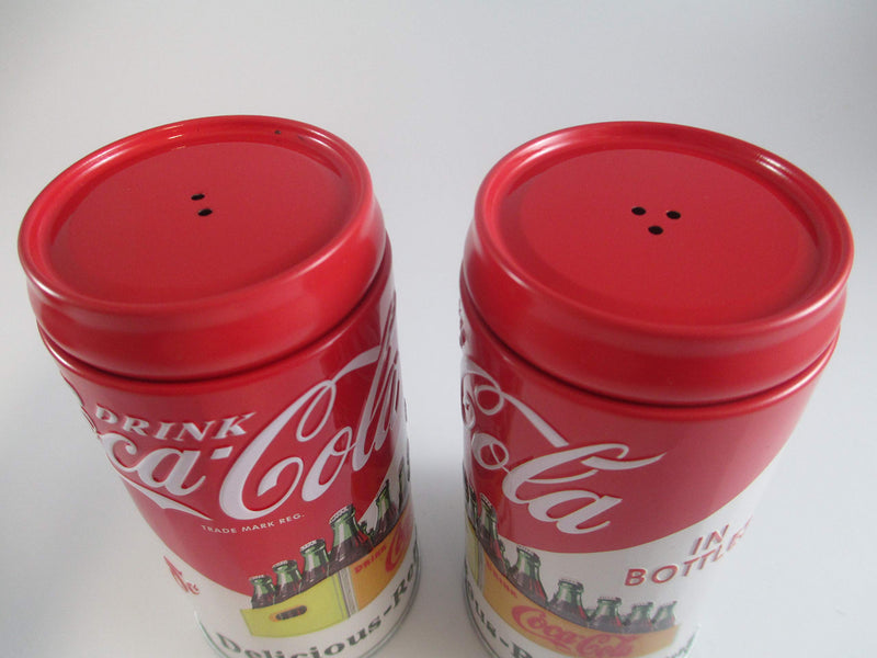 [Australia - AusPower] - Coca Cola Salt & Pepper Metal in Caddy 