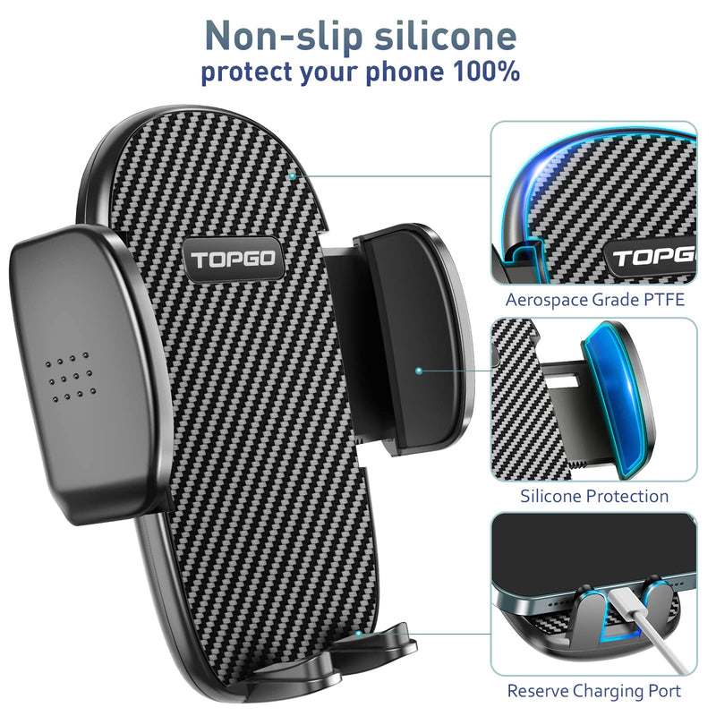 [Australia - AusPower] - Cup Holder Phone Mount, TOPGO Automobile Cup Holder Smart Phone Cradle with Adjustable Neck [Bumpy Road Friendly & Super Stable] for iPhone 13/12/11 Pro Samsung All Phones & Cars 