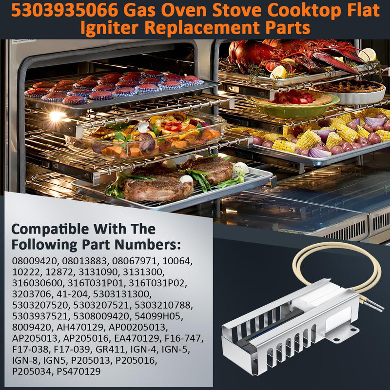 [Australia - AusPower] - WKZO 5303935066 Gas Range Oven Flat Igniter Replacement Parts for Frigidaire Electrolux Tappan Oven Range Replaces Oven Cooktop 5303935066 WB2X9998 1240035 41-205 501A IGN5 AP2150412 PS470129 
