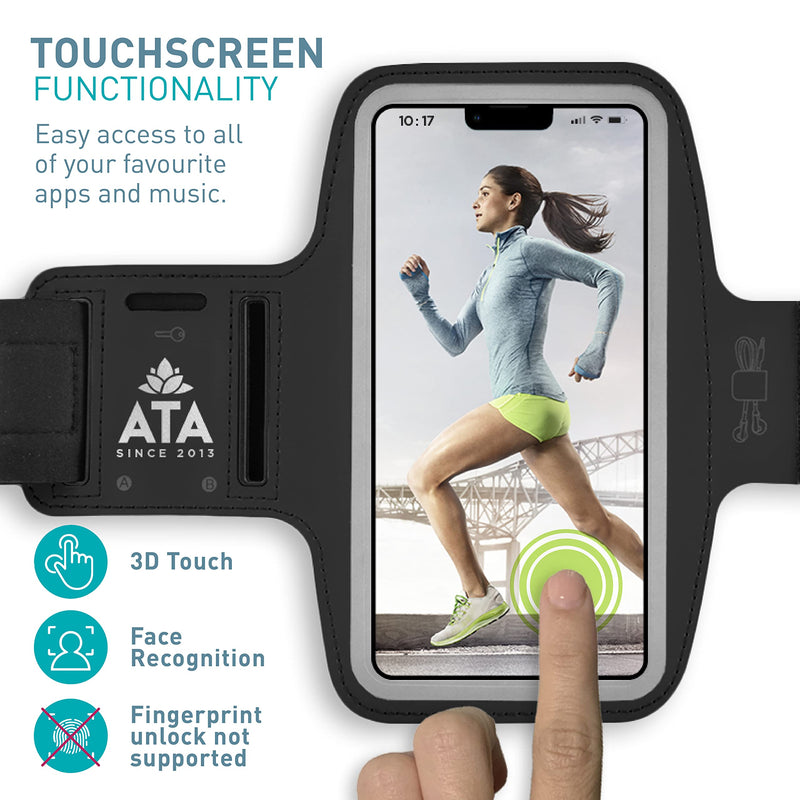 [Australia - AusPower] - Running Armband for iPhone 12 Pro Max / 11 Pro Max, Non-Slip Sweatproof Sports Phone Holder with Key/Headphone Slots for iPhones up to 6.7” 