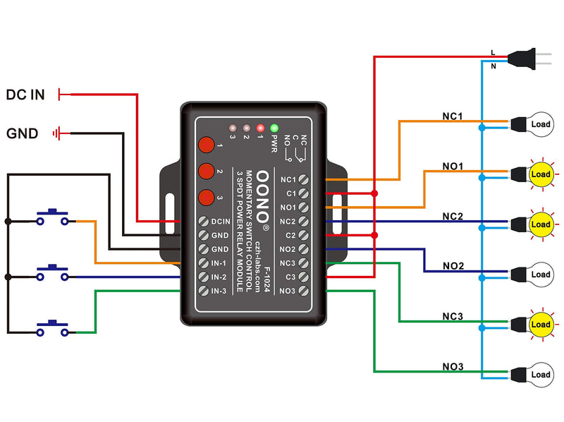 [Australia - AusPower] - 3 Channels Momentary Switch Control SPDT 10Amp Power Relay Module (DC24V) DC24V 